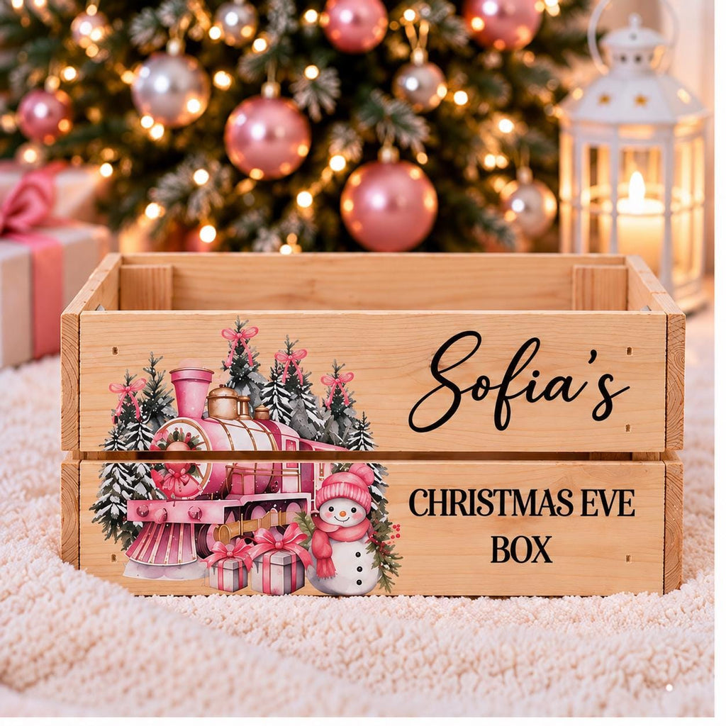 Personalised Christmas Eve Box | Wooden Christmas Eve Crate for Kids | Xmas Eve Box | Christmas Gift Box