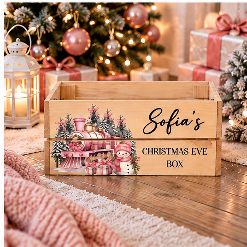 Personalised Christmas Eve Box | Wooden Christmas Eve Crate for Kids | Xmas Eve Box | Christmas Gift Box