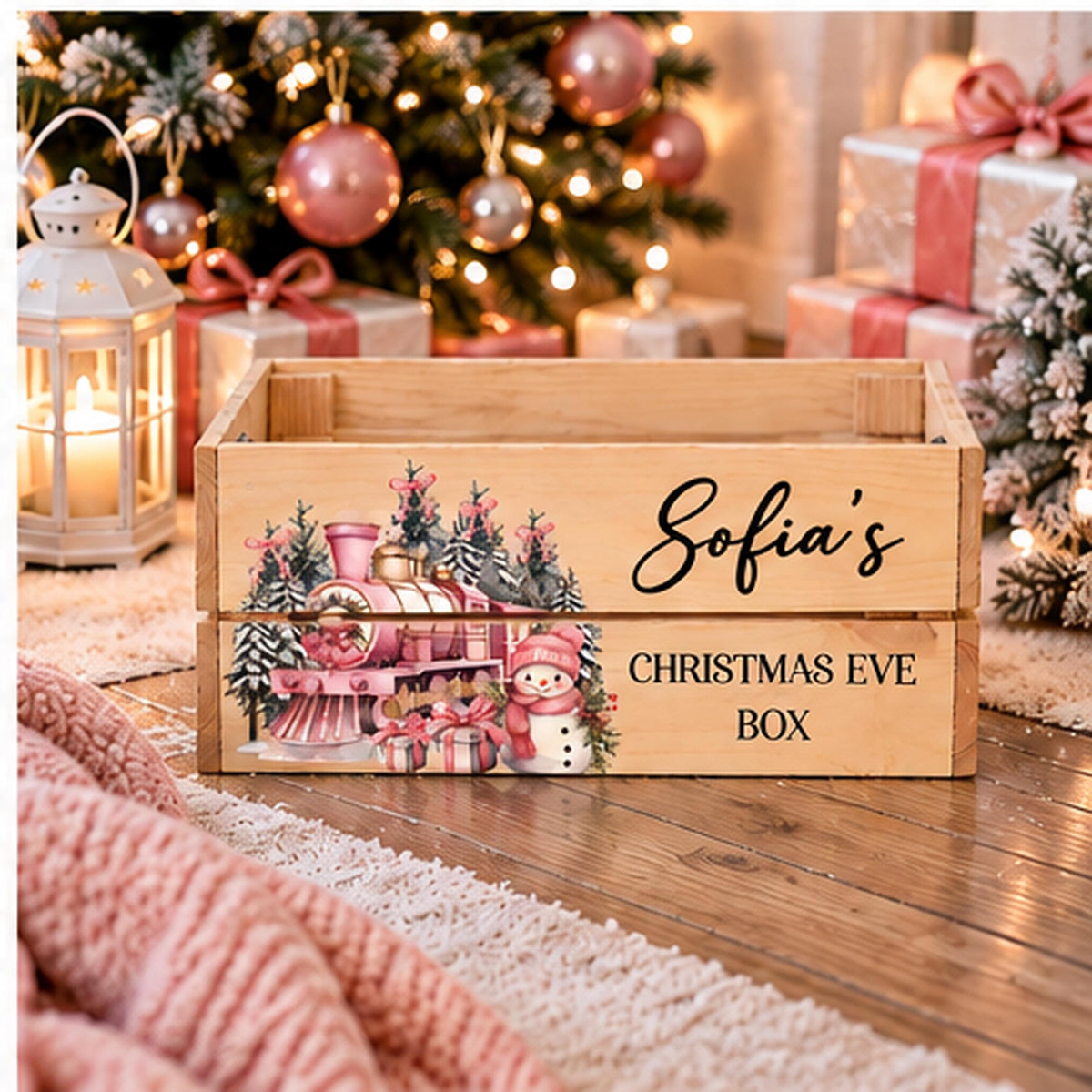 Personalised Christmas Eve Box | Wooden Christmas Eve Crate for Kids | Xmas Eve Box | Christmas Gift Box